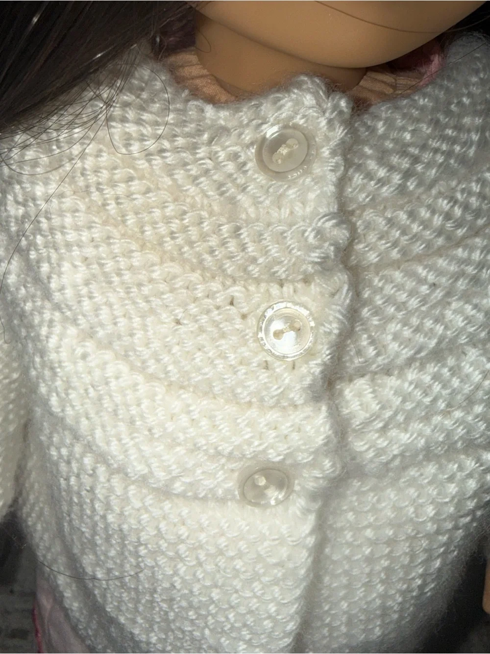 Knit cream super soft jacket 18” dolls